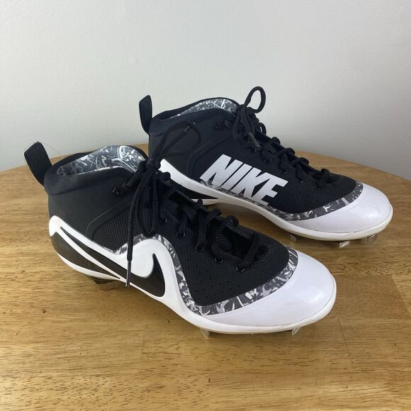 Nike Force Air Trout 4 Pro Black Baseball Steel Cleats Size...